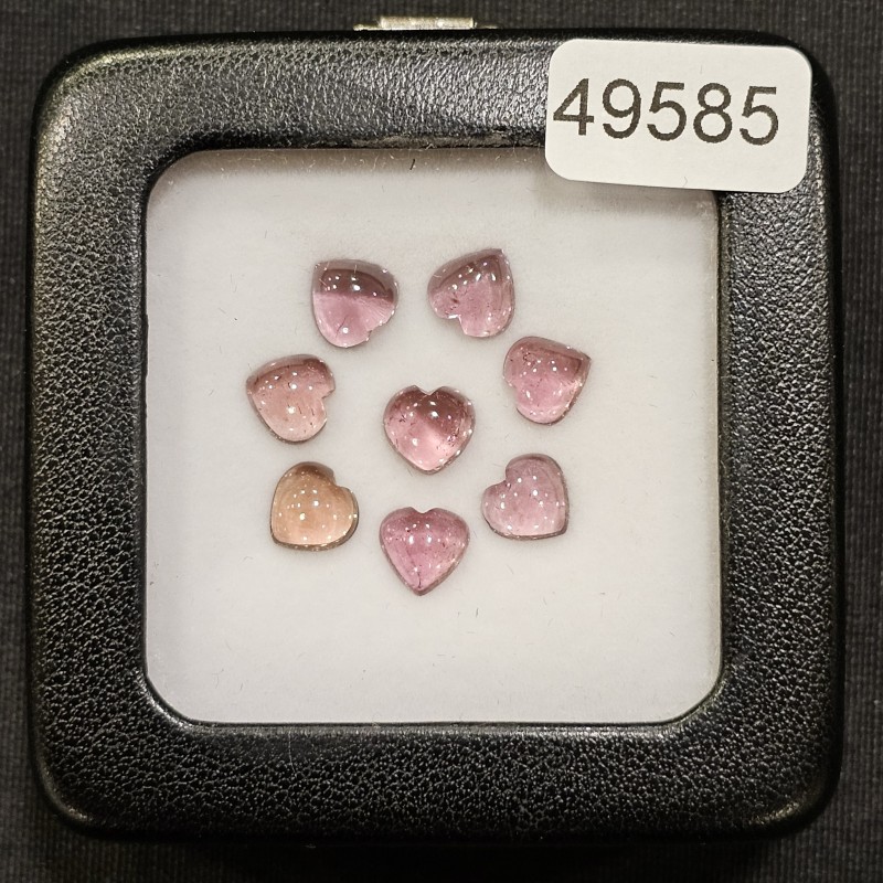 Offerta Lotto 8 Pietre Tormalina Rosa a Cuore 8,77 Ct.