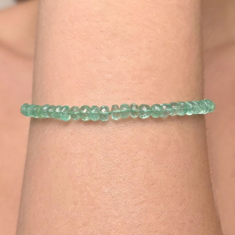 Bracciale di Smeraldo a Rondella 20,5 Ct. con Chiusura in Oro 18Kt