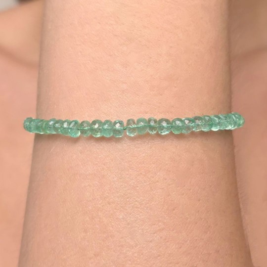 Bracciale di Smeraldo a Rondella 20,5 Ct. con Chiusura in Oro 18Kt