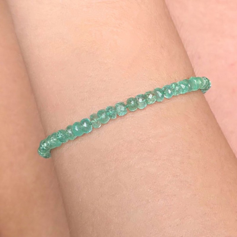 Bracciale di Smeraldo a Rondella 20,5 Ct. con Chiusura in Oro 18Kt