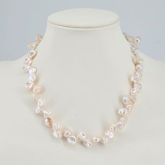 Collana di Perle Keshi Bianche ø 9/9,5 mm