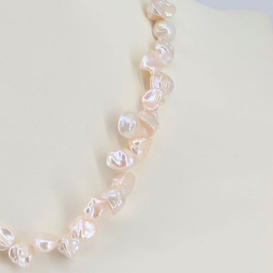 Collana di Perle Keshi Bianche ø 9/9,5 mm