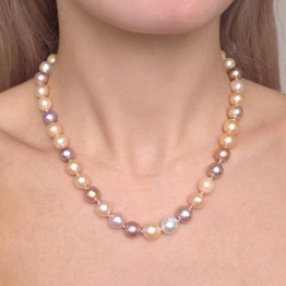 Collana di Perle Multicolore Barocche ø 8/10,5 mm