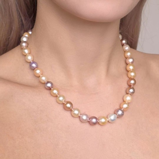 Collana di Perle Multicolore Barocche ø 8/10,5 mm