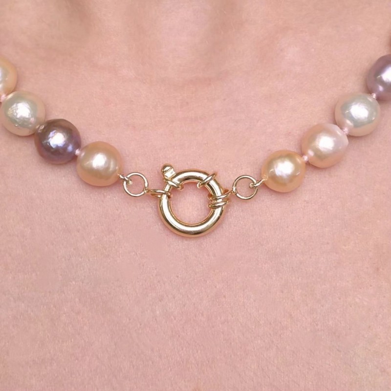 Collana di Perle Multicolore Barocche ø 8/10,5 mm