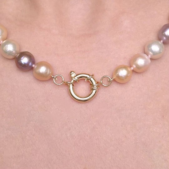 Collana di Perle Multicolore Barocche ø 8/10,5 mm