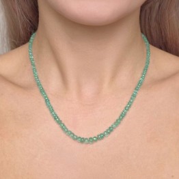 Collana di Smeraldo a Rondella 53 Ct. con Chiusura in Oro 18Kt