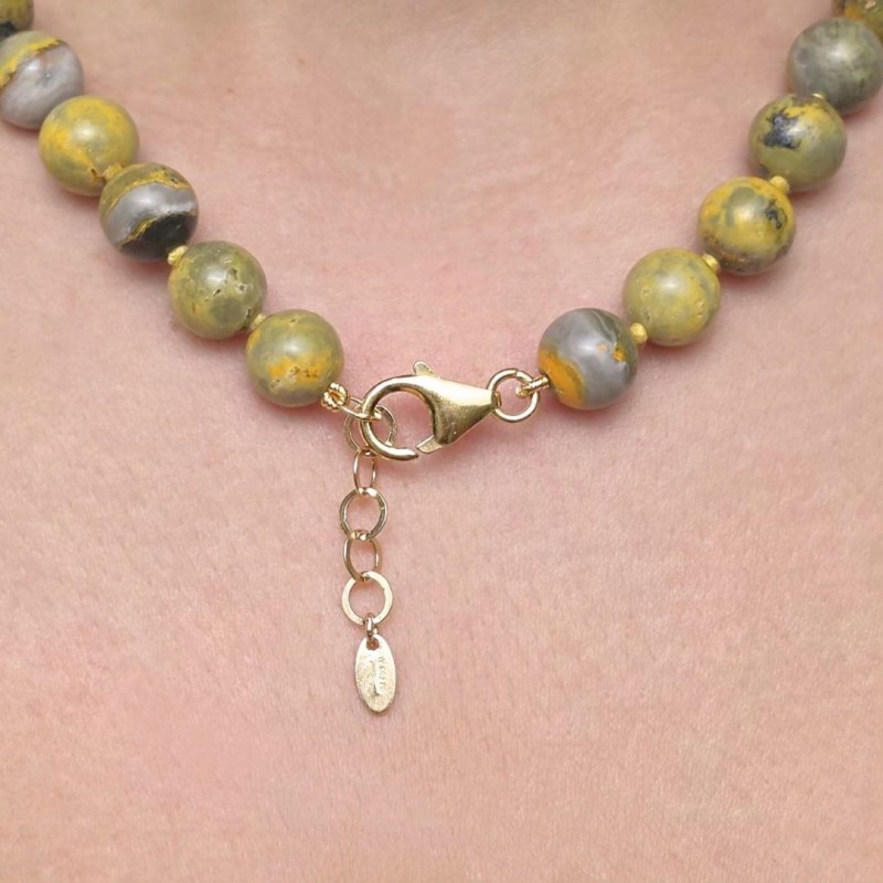 Collana di Calcite con Orpimento Sferica ø 10 mm