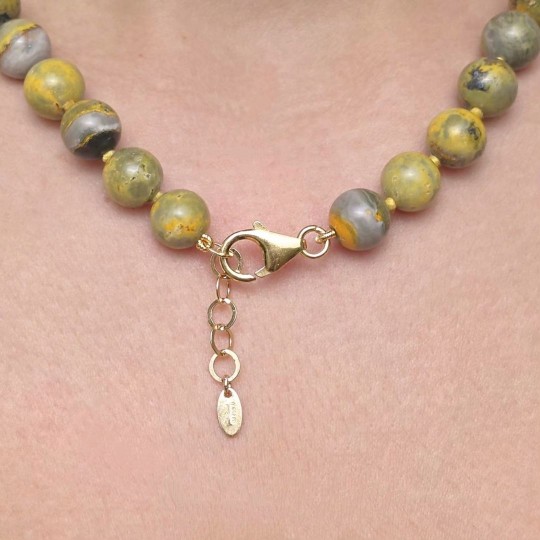 Collana di Calcite con Orpimento Sferica ø 10 mm