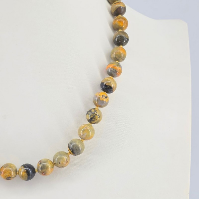 Collana di Calcite con Orpimento Sferica ø 10 mm
