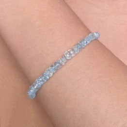 Bracciale di Acquamarina a Rondella 32 Ct. con Chiusura in Oro 18 Kt