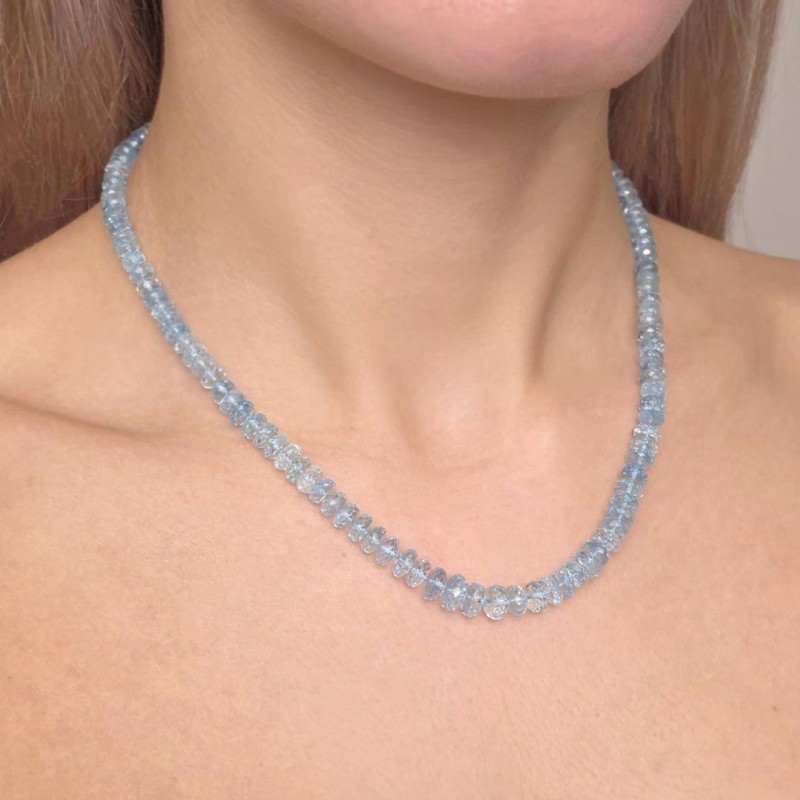 Collana di Acquamarina a Rondella 109 Ct.