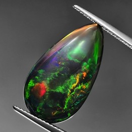 Gemstone of Opal Black Ethiopian Cabochon Drop Ct. 5,68