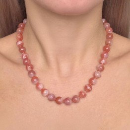 Collana di Agata Arancio Sferica ø 10 mm