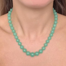 Collana di Crisoprasio Sferico Scalare ø 8,5/12 mm