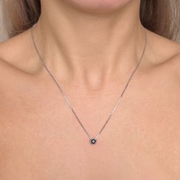 Collier con Diamante Nero Rotondo ø 5 mm